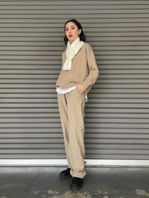 ユニクロ　タックワイドパンツ　丈長め ユニクロ公式 | タックワイドパンツ/丈長め