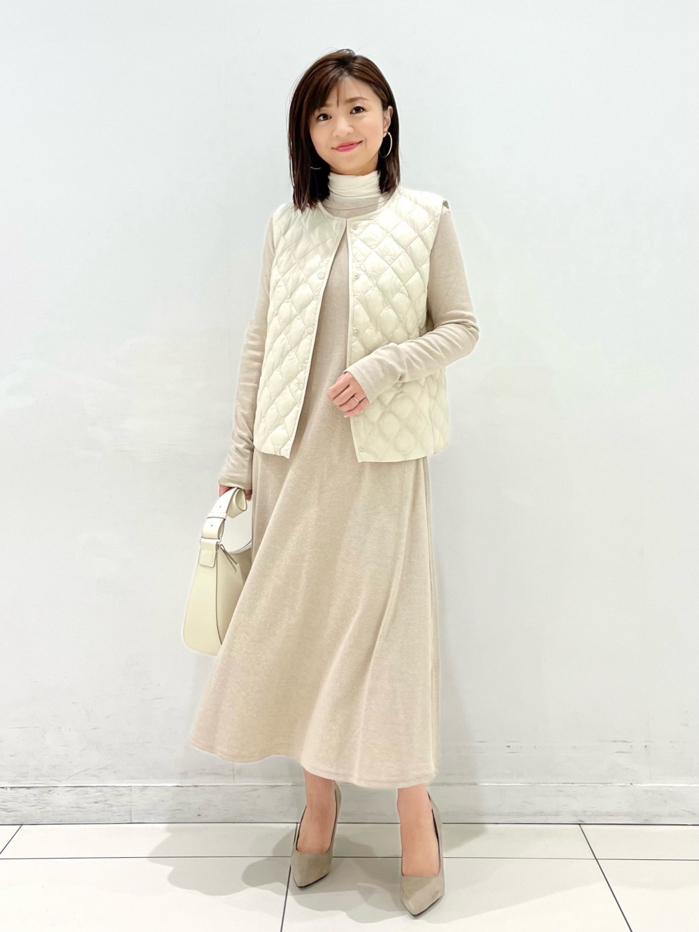 パフテックキルティングベスト/ウォームパデッド」の着用