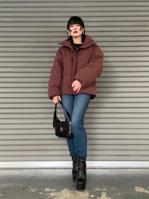 新品最新作UNIQLO U パデッドボリュームジャケット カラーナチュラル