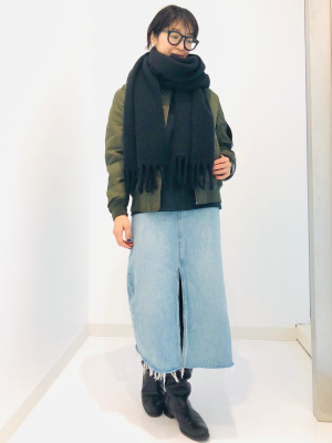 UNIQLOユニクロ チャンキーストール マフラー ブルー青｜Yahoo
