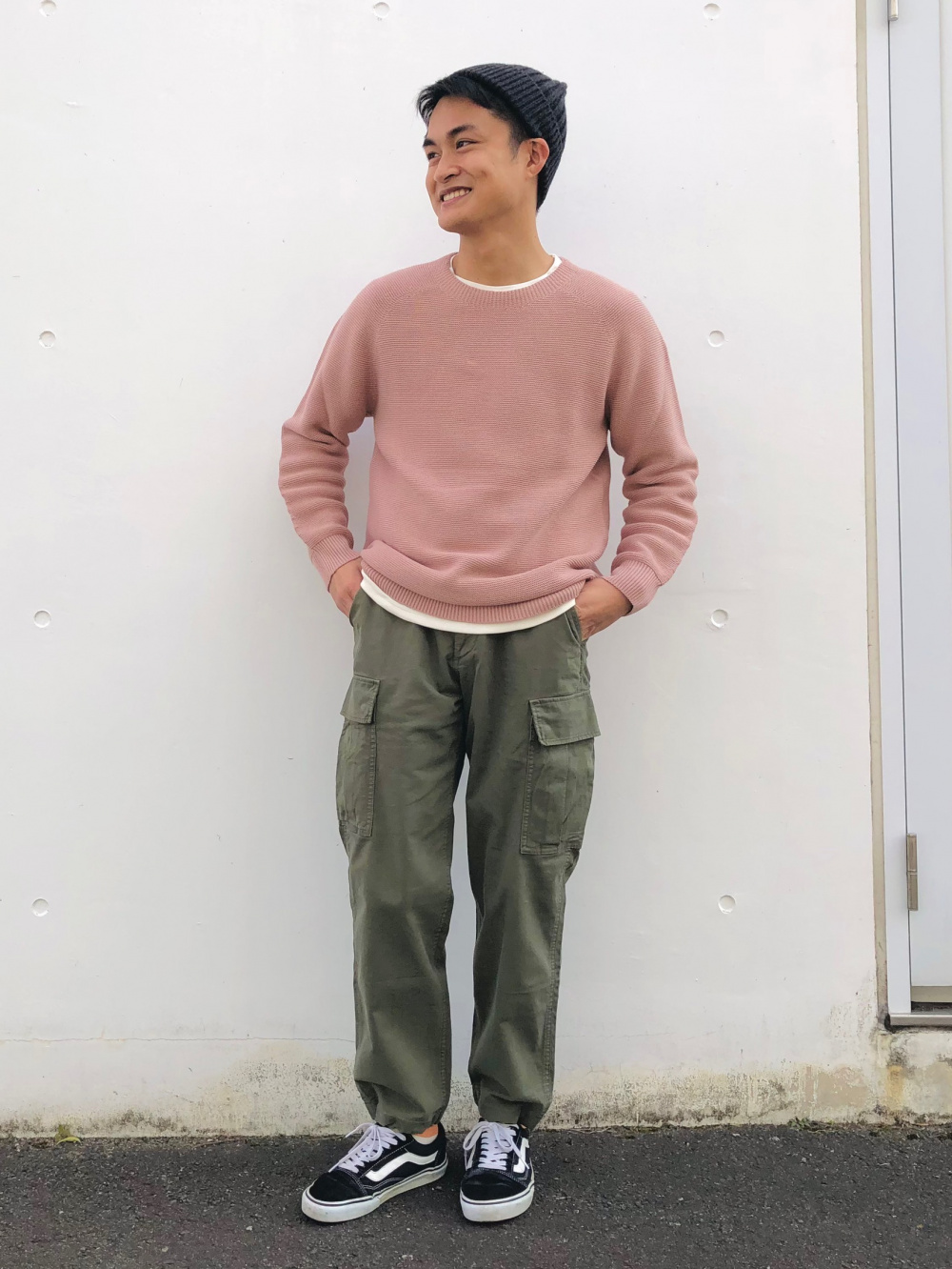 極暖ヒートテックコットンワッフルクルーネックT/9分袖、3Dクルー