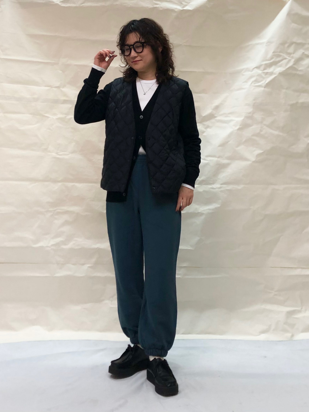 パフテックキルティングベスト/ウォームパデッド」の着用