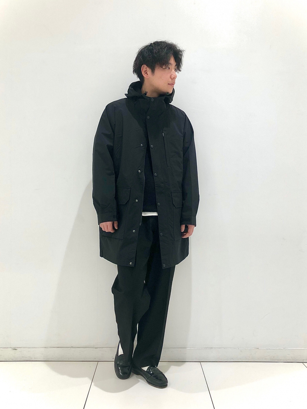 エアリズムコットンクルーネックTシャツ、ウィンドプルーフフーデッド 