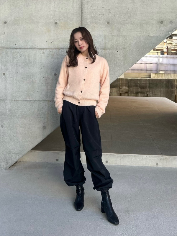 カシミヤクルーネックショートカーディガン（長袖）、カシミヤ