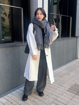 ‼️S♡‼️ユニクロ　UNIQLO スフレヤーンチャンキーストール白 スフレヤーンチャンキーストール｜ユニクロの通販｜&mall