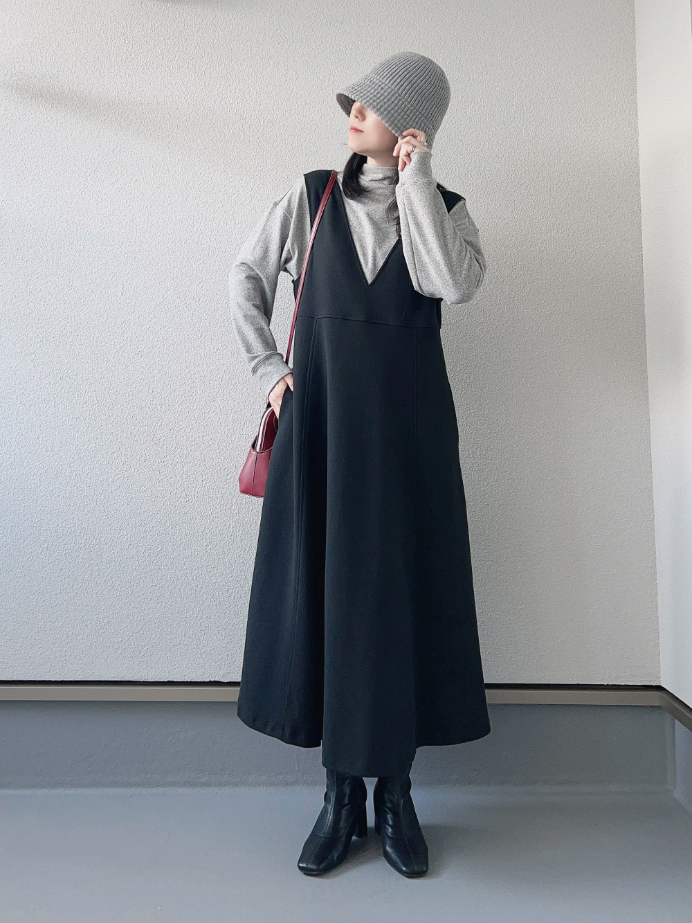 ブラッシュドジャージージャンパースカート（標準丈・116～127cm