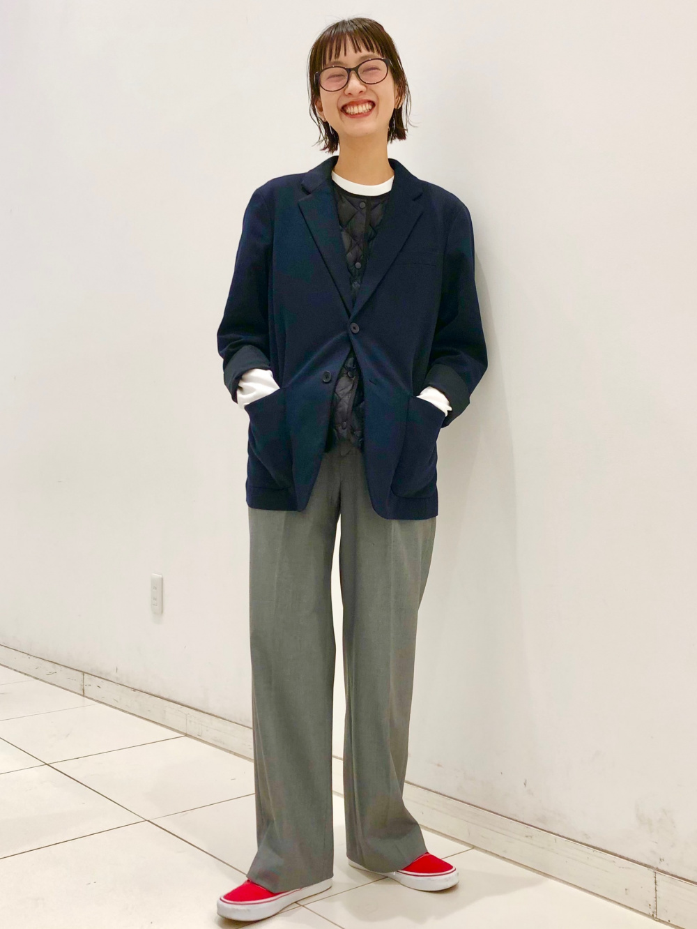 パフテックキルティングベスト/ウォームパデッド」の着用