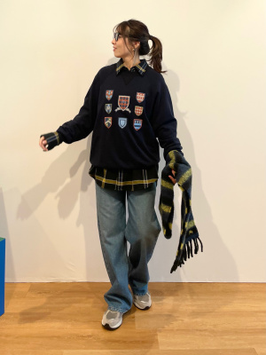 神デニム！UNIQLOバギージーンズ低身長コーデ | yakkoが投稿した