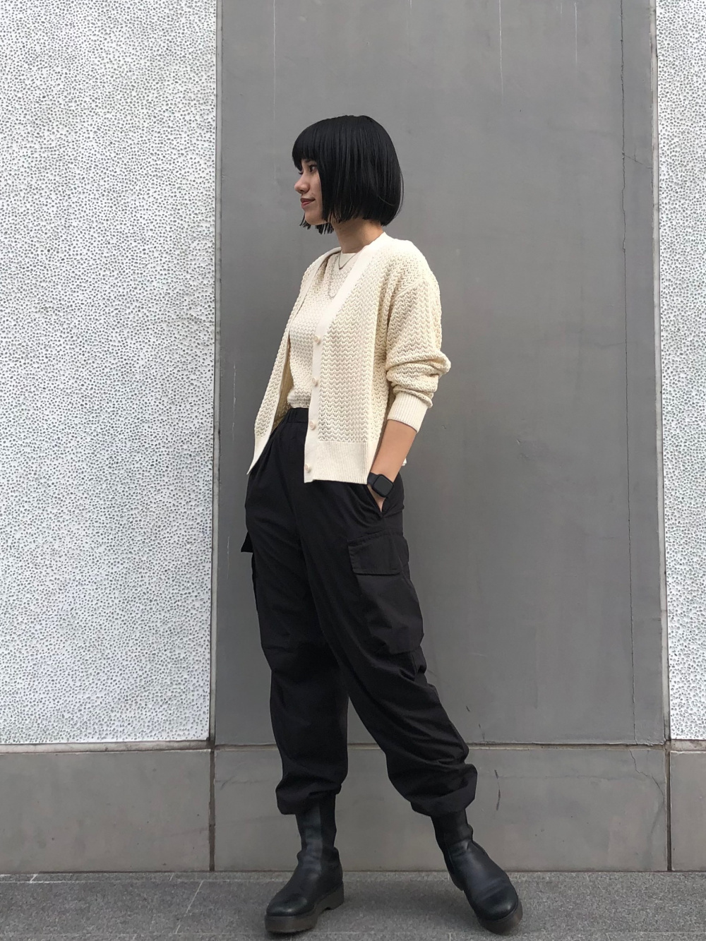 円高還元 リネンコットンオープンワークセーター、コットンブレンド パンツ