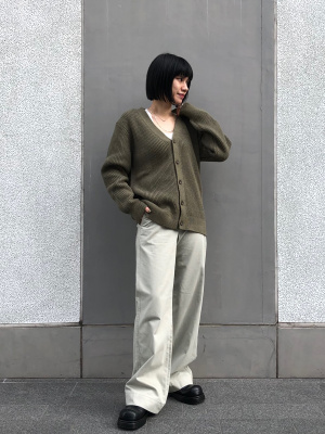 コントワーデコトニエ コットンブレンドストレートパンツ S ユニクロ公式 | コットンブレンドストレートパンツ