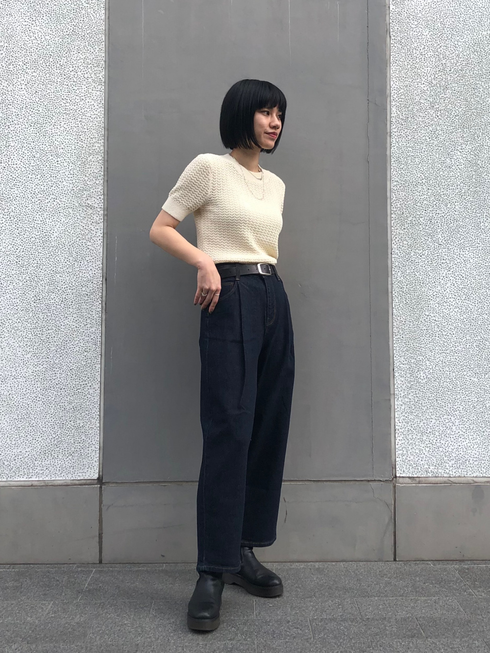 【通販激安】 リネンコットンオープンワークセーター、コットンブレンド パンツ