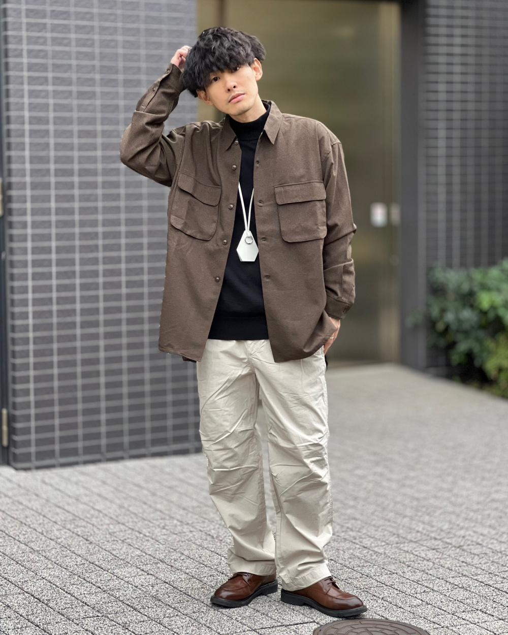 エクストラファインメリノモックネックセーター（長袖）、ウール