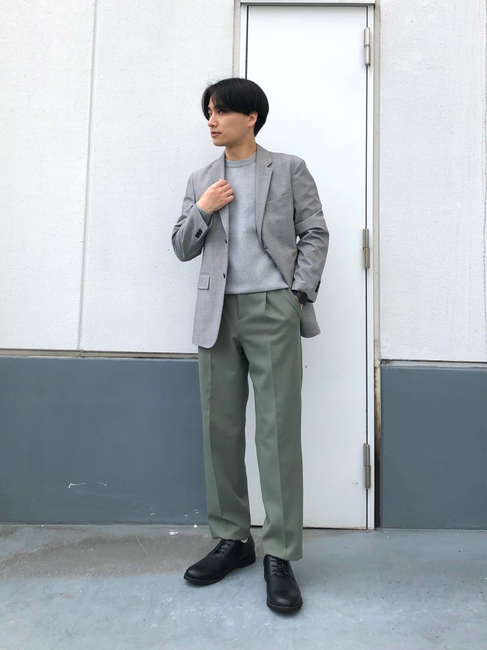 ユニクロ 感動ジャケット&ワイドパンツ グレー ※タグ付き ユニクロ