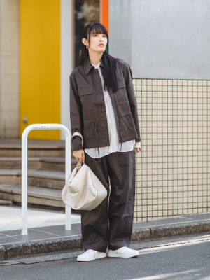 新品未使用　UNIQLO C コットンワイドパンツ　ダークグレー　76 ユニクロシー UNIQLO：C コットンワイドパンツ 67 DARK GRAY