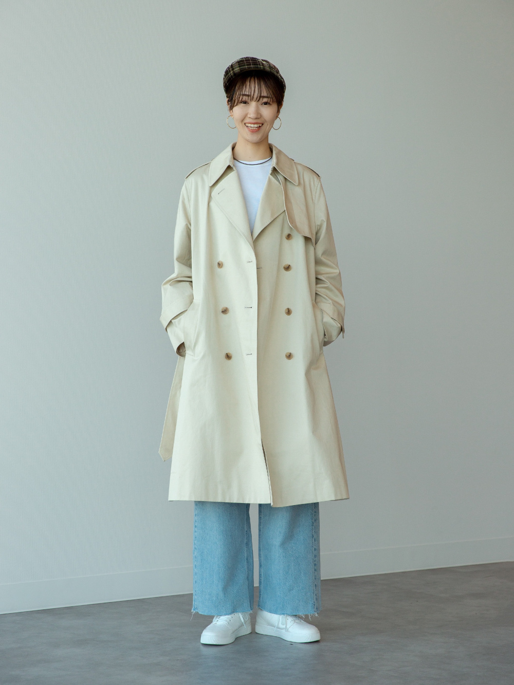 コットンオーバートレンチコート ユニセックス』コットンリネン