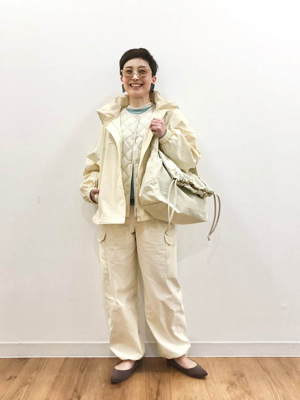 パフテックキルティングベスト/ウォームパデッド」の着用