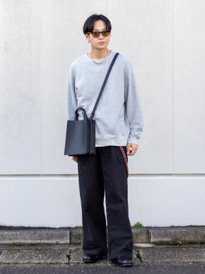 ショルダーバッグ・ポシェット Eco Leather Square Shoulder Bag Black ユニクロ公式 | レザータッチスクエアショルダーバッグ