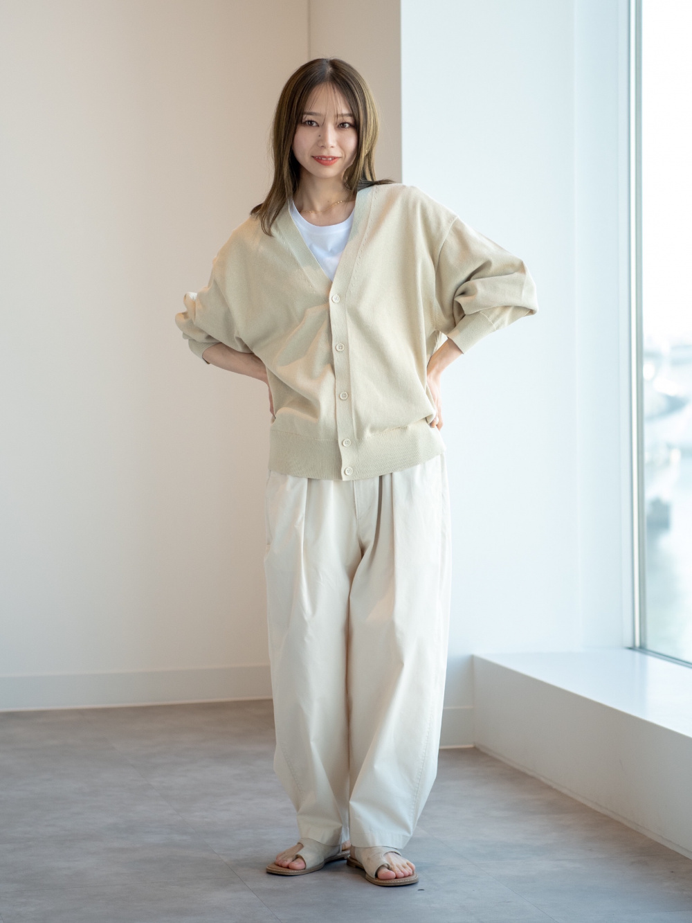 エアリズムコットンリラックスVネックTシャツ/5分袖、Vネック エアリズムコットンリラックスVネックTシャツ/5分袖、Vネック