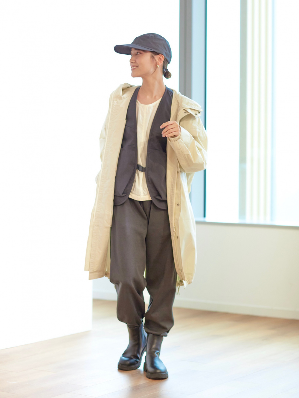 ユーティリティフーデッドコート」の着用コーディネート| ユニクロ公式