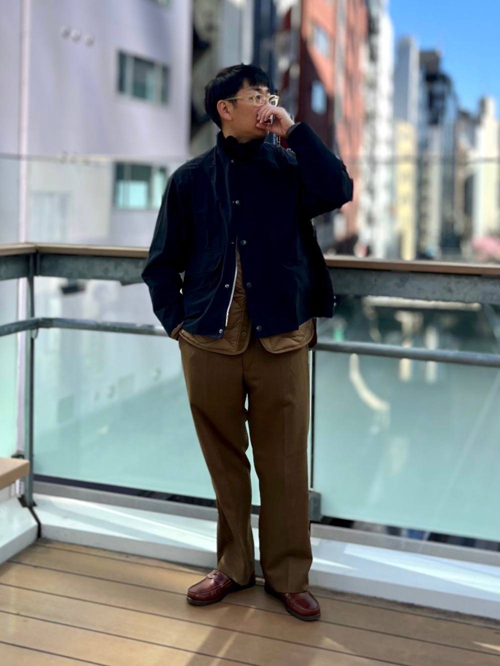 リサイクルハイブリッドダウンジャケット」の着用コーディネート