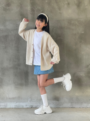 ユニクロ公式 | GIRLS スムースコットンシャツテールTシャツ（長袖）