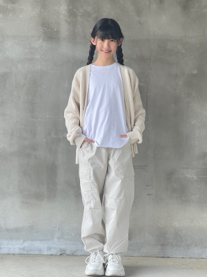 ユニクロ公式 | GIRLS スムースコットンシャツテールTシャツ（長袖）