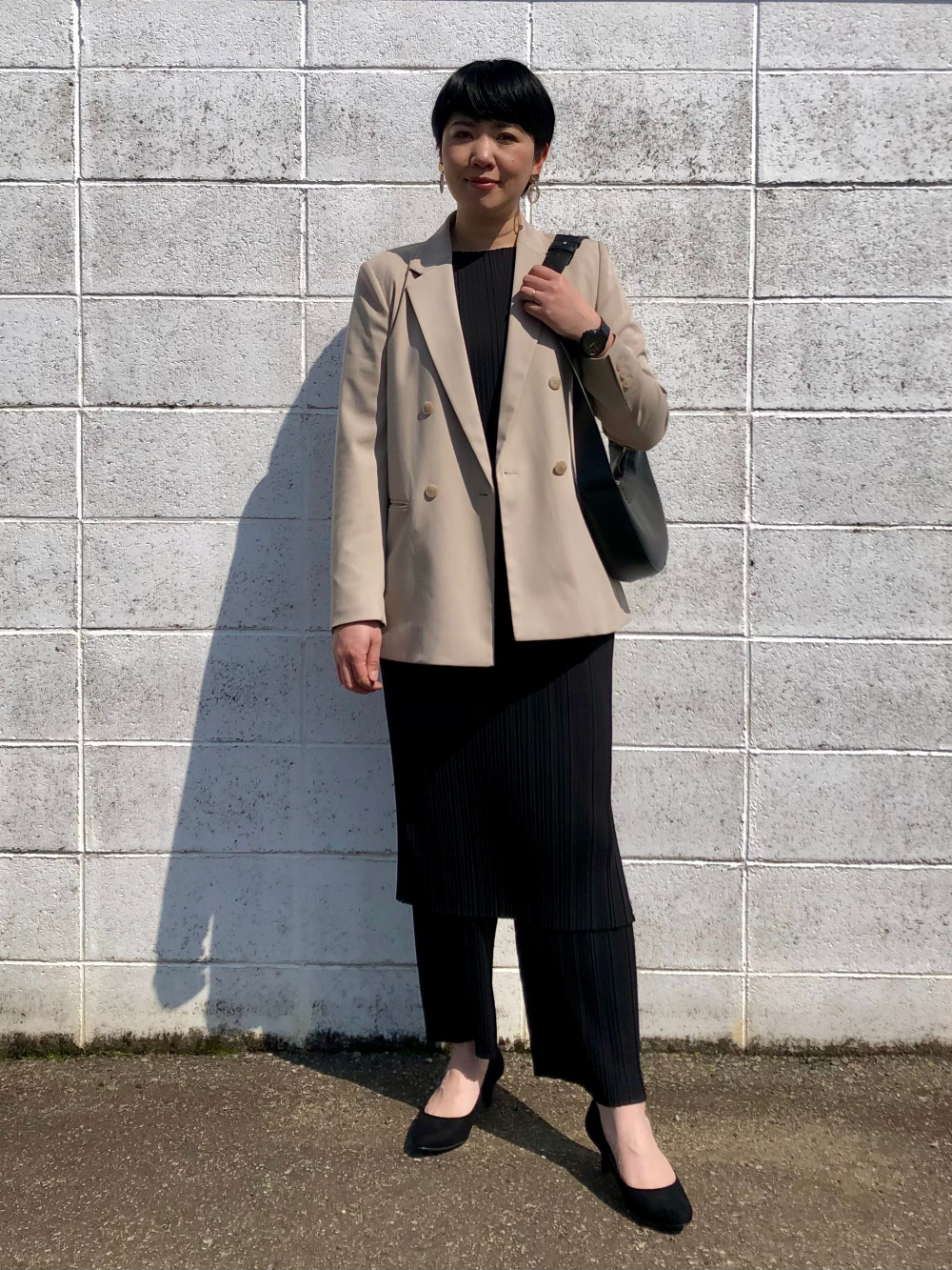 プリーツプリーズ ワンピース ダブルジップ ポケット ノースリーブ PLEATS PLEASE（プリーツ プリーズ） 美品 イッセイミヤケ バウンス