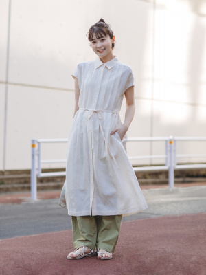 完売 新品】UNIQLO ユニクロ リネンブレンドシャツワンピース