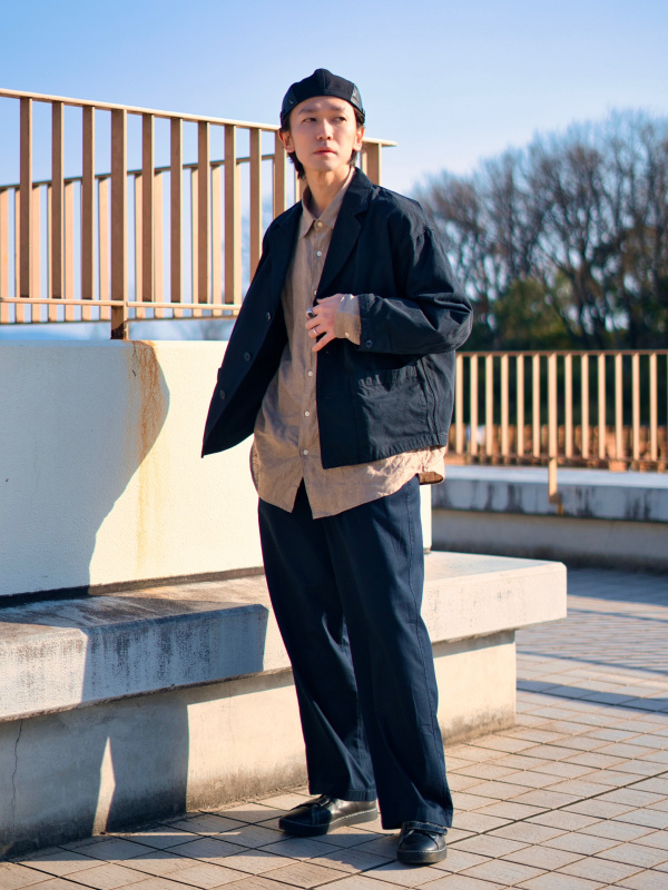 ボクシーテーラードジャケットのコーディネート・着用イメージ UNIQLO U ボクシーテーラードジャケット S ブラック