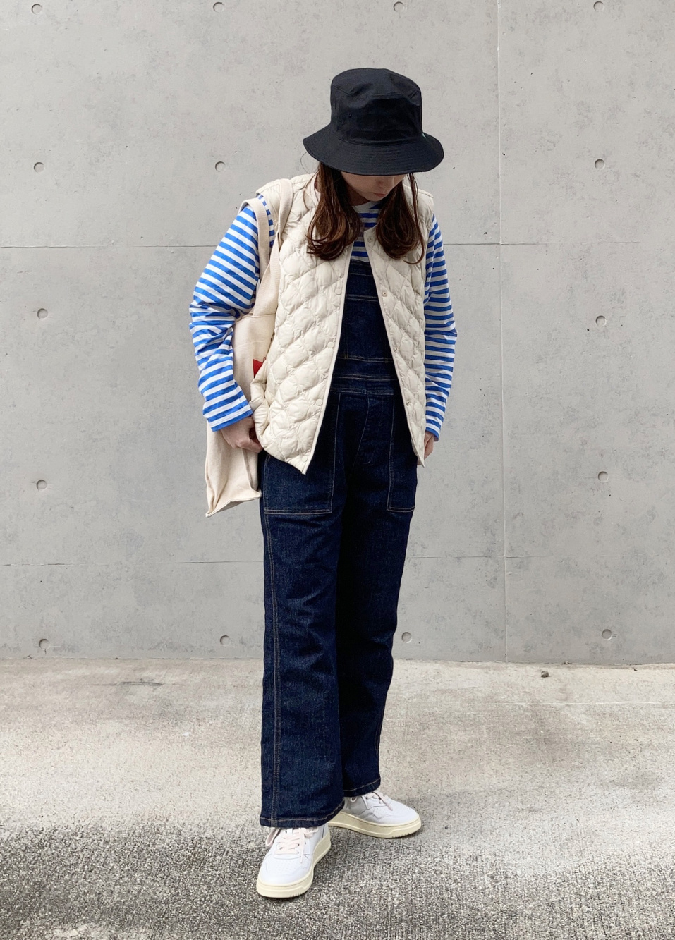 パフテックキルティングベスト/ウォームパデッド」の着用