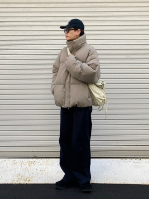 新品 2023AW ユニクロU パデッドボリュームジャケット L ブラウン ユニクロ公式 | パデッドボリュームジャケット