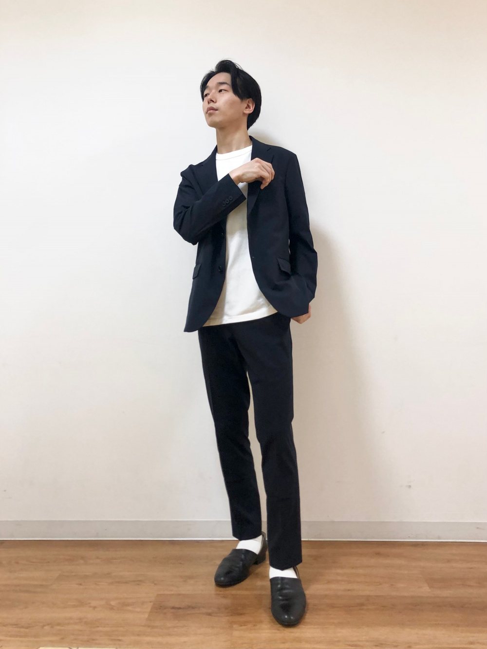 ユニクロ　感動ジャケット　感動パンツ　ライト セットアップ　上下　ネイビー　M ユニクロ公式 | 感動ジャケット/ライト