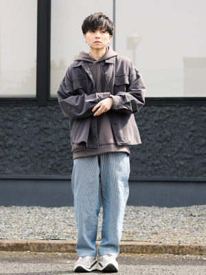 ユニクロ公式 | コットンリラックスアンクルパンツ/ヒッコリー