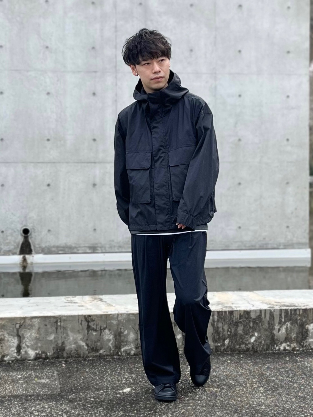 【ユニクロU】新品 ユーティリティフーデッドジャケット L(ブラック) 美品 UNIQLO U ユニクロ ユーティリティフーデッドジャケット