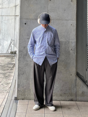 ユニクロ公式 | スーピマコットンオーバーサイズスタンドカラーシャツ