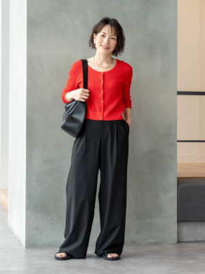 関税込/国内配送★セザンヌ ２タック ワイド ストレート パンツ EMMEL REFINES（エメルリファインズ）の「＜EMMEL REFINES＞EM 2