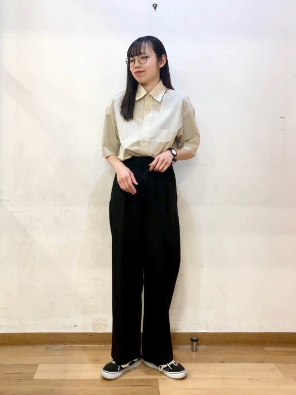UNIQLO U オーバーサイズチェックシャツ/5分袖 BROWN L - メルカリ