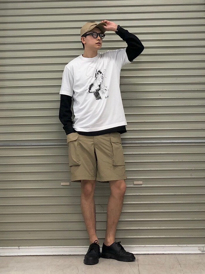ミニワッフルクルーネックTシャツ 長袖