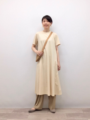コットンワンピース　7/8 120/131cm ユニクロ公式 | マーセライズコットンAラインワンピース