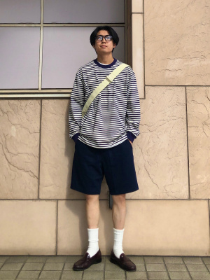 ユニクロ公式 | ウォッシュコットンボーダークルーネックTシャツ