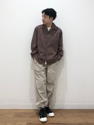 UNIQLO - 完売品！ UNIQLO U 長袖 オープンカラーシャツ ダーク