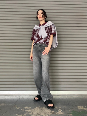 ニット　トップス ユニクロ公式 | ドライカノコボーダーポロシャツ