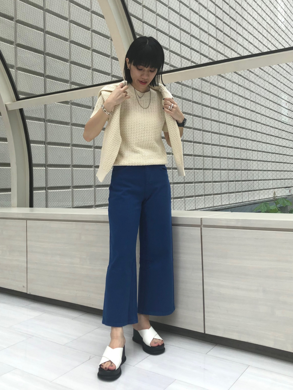 シアープリントロングワンピース/ノースリーブ、リネンコットン シアープリントロングワンピース/ノースリーブ、リネンコットン