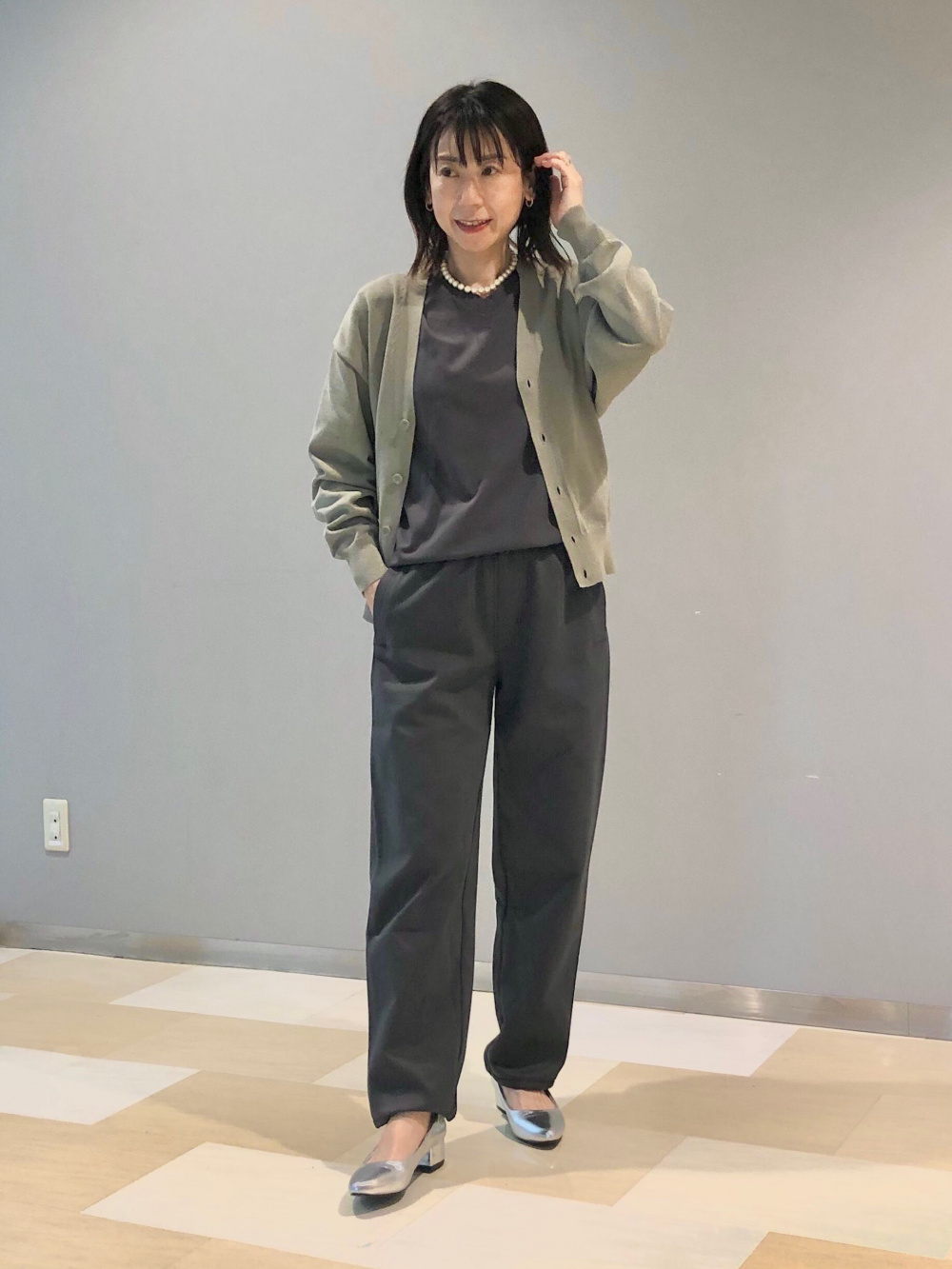 エアリズムコットンリラックスVネックTシャツ/5分袖、Vネック エアリズムコットンリラックスVネックTシャツ/5分袖、Vネック