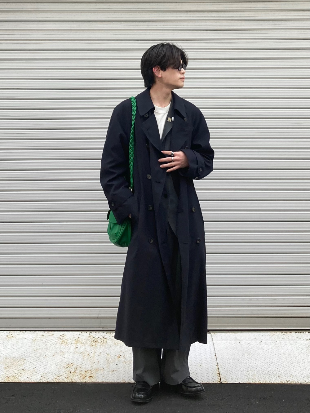 リラックステーラードジャケット、タックワイドストレートパンツ