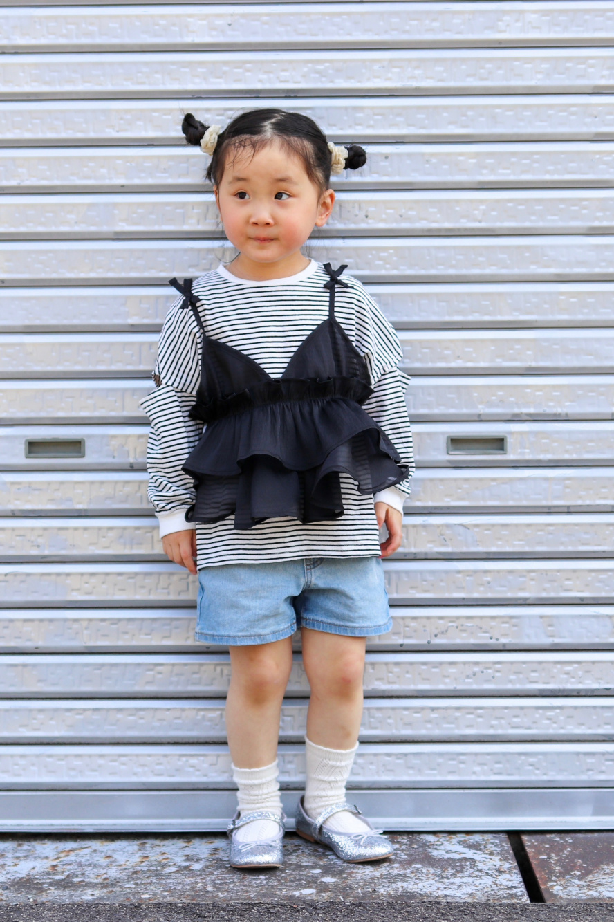 GIRLS デニムショートパンツ」の着用コーディネート| ユニクロ公式