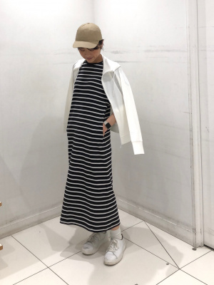 ユニクロ公式 | エアリズムコットンブラワンピース/ボーダー