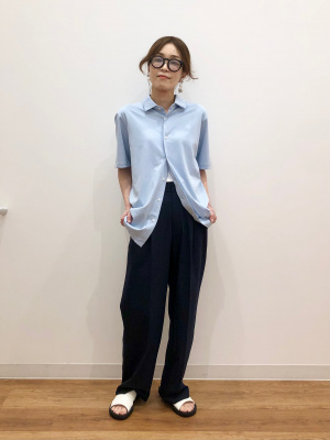 GUCCI ストライプ ワイドパンツ 黒 ユニクロ公式 | タックワイドパンツ/ストライプ