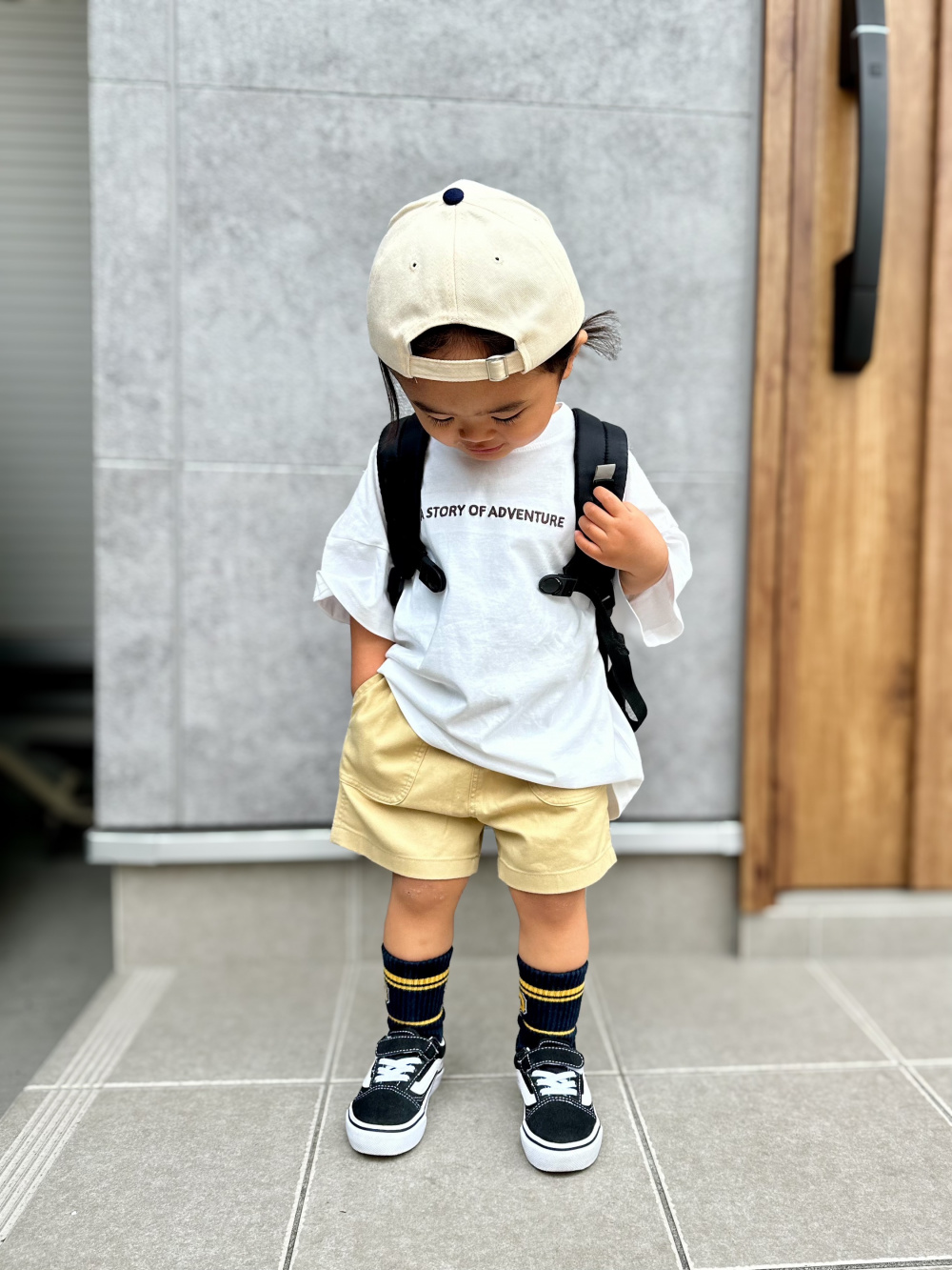 小学生ショートパンツハイソックス イージーショートパンツ、ソックス/3足組」の着用コーディネート| ユニクロ公式