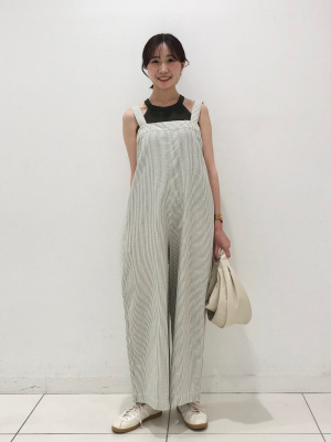 ユニクロ公式 | リネンブレンドサロペット/ストライプ